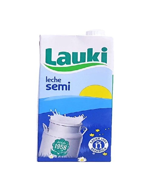 LECHE LAUKI SEMIDESNATADA 1 LITRO BRIK